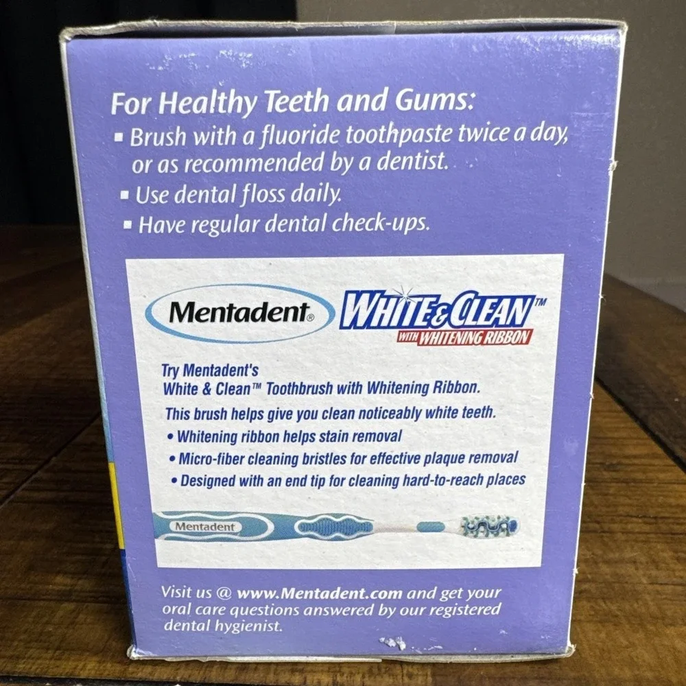 NOS Mentadent 2 Refills Advanced Whitening 5.25 oz New In Open Box